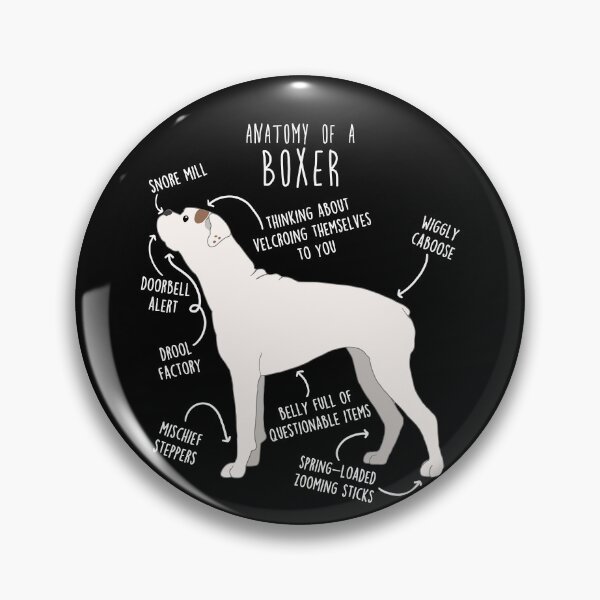 Item preview, Boxer Dog White Check Anatomy designed and sold by Clara Hollins.