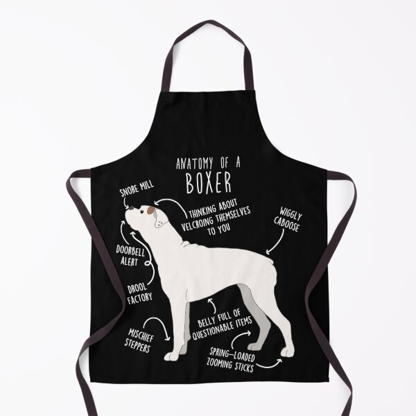 Item preview, Boxer Dog White Check Anatomy designed and sold by Clara Hollins.