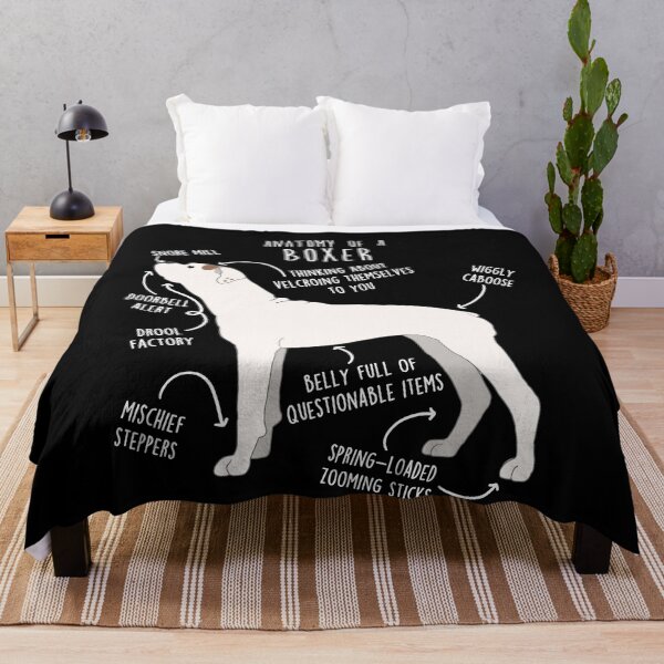 Item preview, Boxer Dog White Check Anatomy designed and sold by Clara Hollins.
