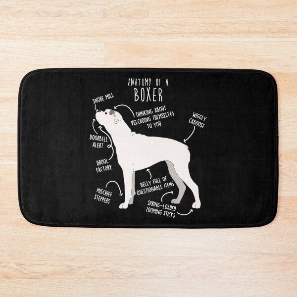 Item preview, Boxer Dog White Check Anatomy designed and sold by Clara Hollins.