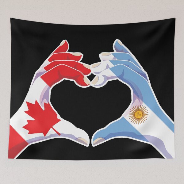 Artikelvorschau, Argentinien Argentinier Argentinier Argentinier Kanadier Kanada Liebe Herz Frieden entworfen und verkauft von FlagX.