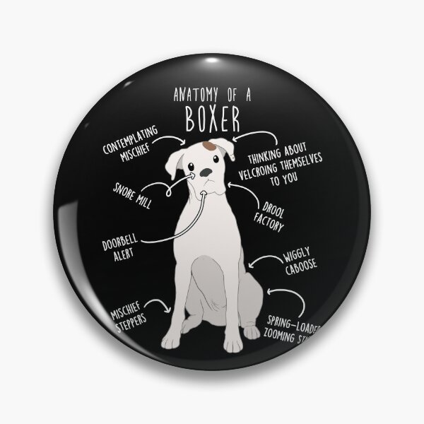 Item preview, Boxer Dog White Check Anatomy designed and sold by Clara Hollins.