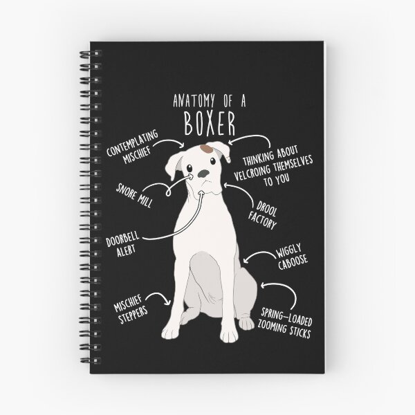 Item preview, Boxer Dog White Check Anatomy designed and sold by Clara Hollins.