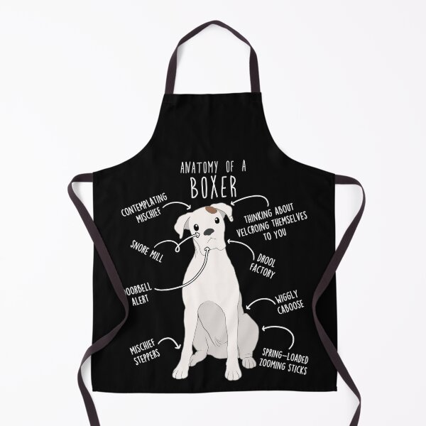 Item preview, Boxer Dog White Check Anatomy designed and sold by Clara Hollins.