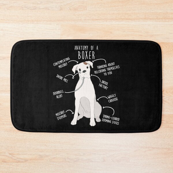 Item preview, Boxer Dog White Check Anatomy designed and sold by Clara Hollins.