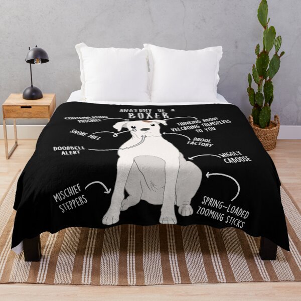 Item preview, Boxer Dog White Check Anatomy designed and sold by Clara Hollins.