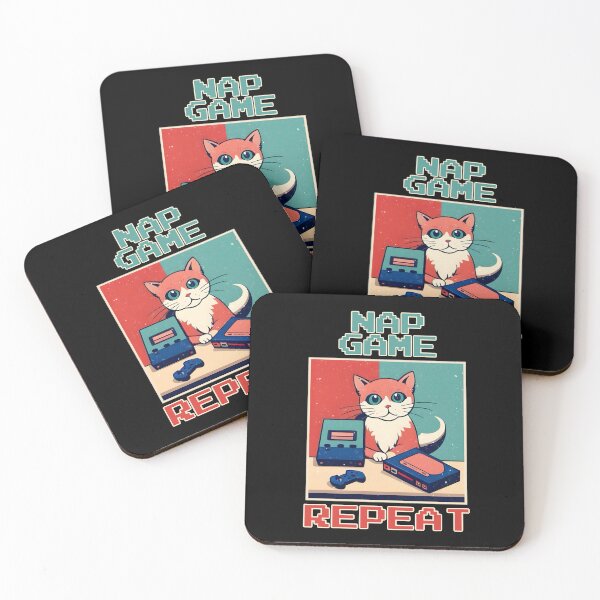 Item preview, Funny cute retro cat gaming. Retro gamer lifestyle. Nap game repeat. designed and sold by Unitepeople.