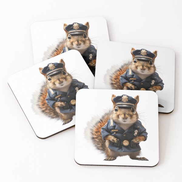 Item preview, Squirrel Police Officer: Rodent with a Badge: Cute animal with a police distinction designed and sold by pawmad.