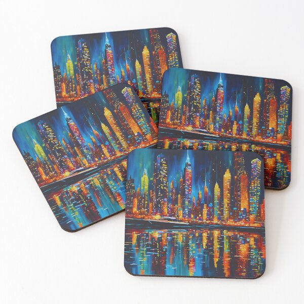 Item preview, City Lights Reflections | Mesmerizing Urban Night designed and sold by colorvisionart.