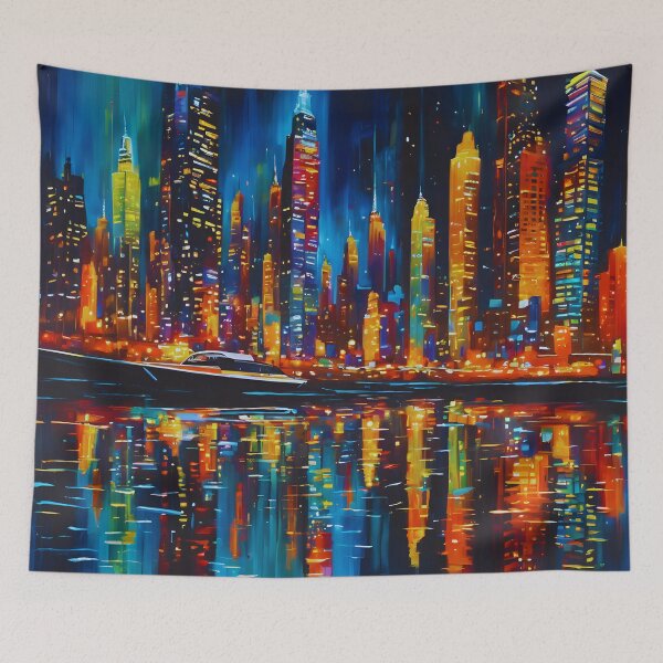 Item preview, City Lights Reflections | Mesmerizing Urban Night designed and sold by colorvisionart.