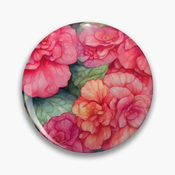 Artikelvorschau, Aquarell Begonia Bliss entworfen und verkauft von colorvisionart.