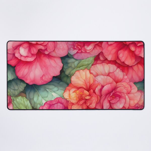 Artikelvorschau, Aquarell Begonia Bliss entworfen und verkauft von colorvisionart.