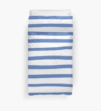 Blue hand drawn stripes Duvet Cover