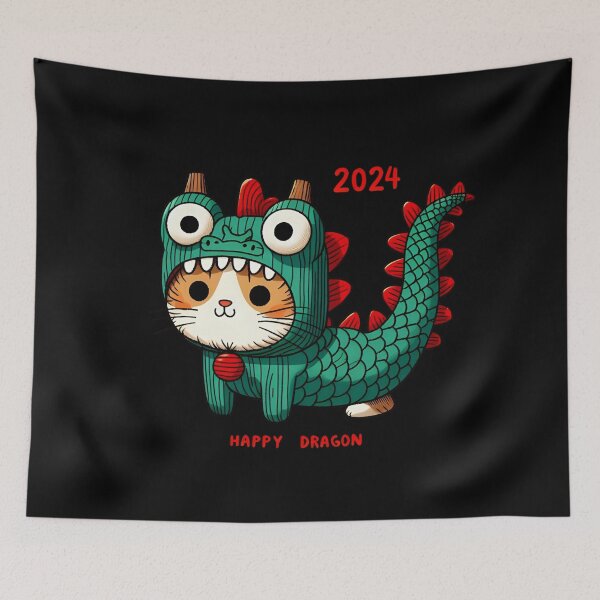 Item preview, Happy Dragon 2024 designed and sold by SneakkiArt.