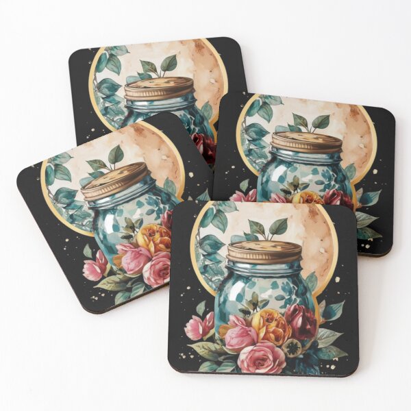 Item preview, Mason jars and flowers appear in watercolor designed and sold by PrimeInk.