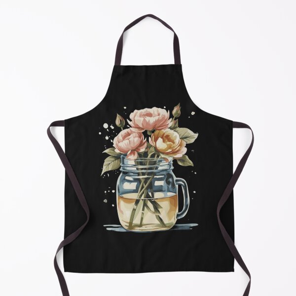 Item preview, Flowers and Mason jars appear in watercolor designed and sold by PrimeInk.