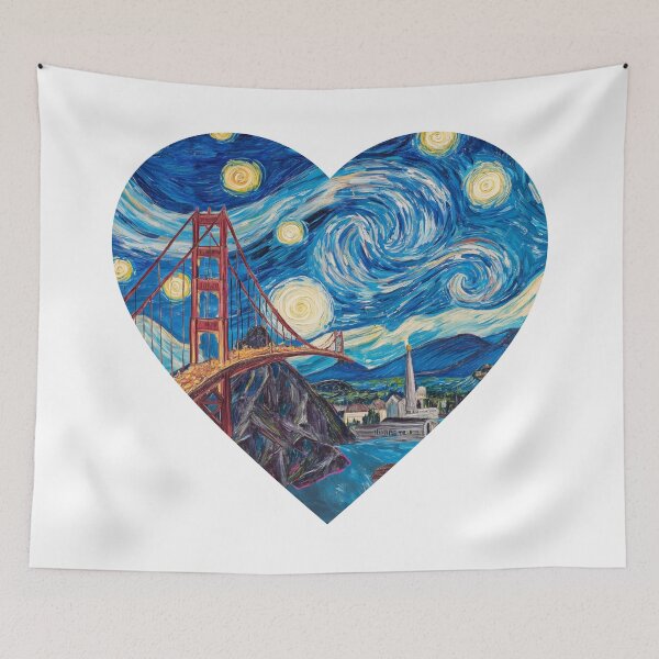 Item preview, My Heart in San Francisco Van Gogh Starry Night  designed and sold by branmandesigns.