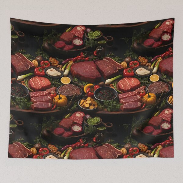 Item preview, Carnivore Diet Bites: Seamless Meat Pattern designed and sold by VoyteksDesigns.