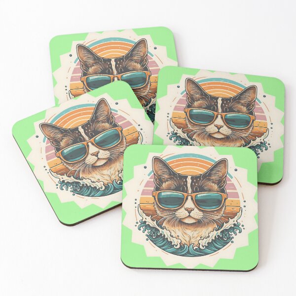 Item preview, A cat wearing glasses surrounded by water designed and sold by SplashPixel.