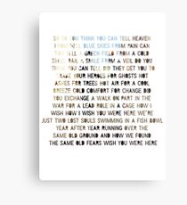 Wish You Were Here - Lyrics Metal Print