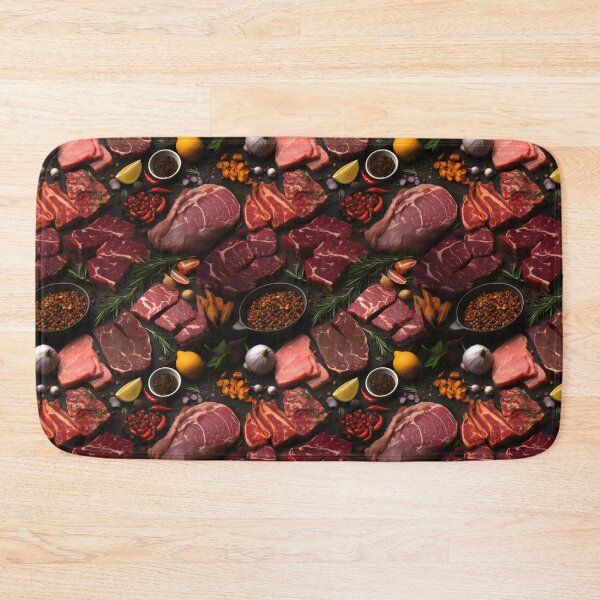 Item preview, Carnivore Diet Bites: Seamless Meat Pattern designed and sold by VoyteksDesigns.