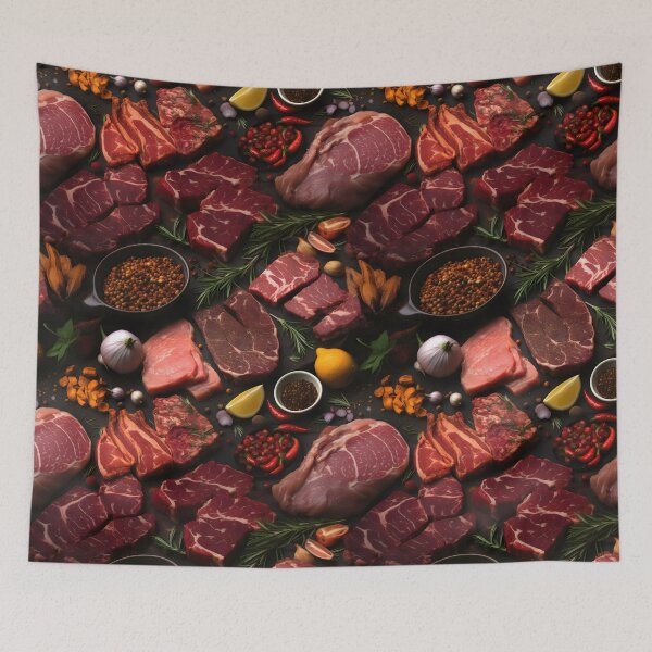 Item preview, Carnivore Diet Bites: Seamless Meat Pattern designed and sold by VoyteksDesigns.