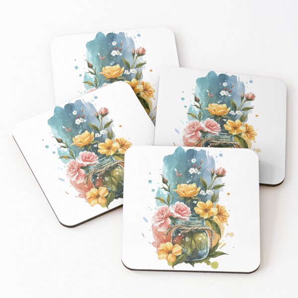 Item preview, Aquarelles of flowers and Mason jars designed and sold by PrimeInk.