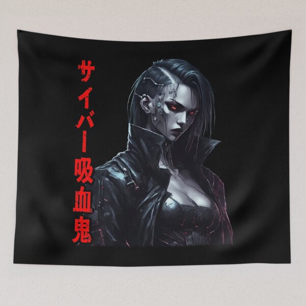 Item preview, Cyber-Vampire Kanji, Neon Death, Cyberpunk designed and sold by Burn-Ego.