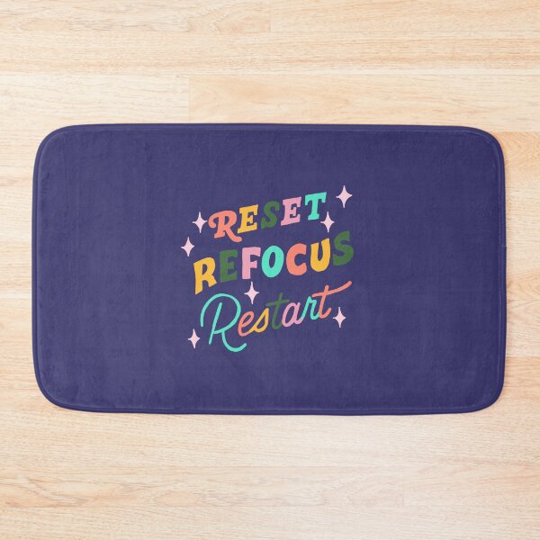 Item preview, Reset refocus restart, inspirational inspiration words to keep you going and help you make the most of 2024 be powerful and impactful colorful word art designed and sold by adesignworld.