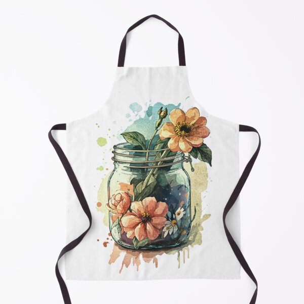 Item preview, A watercolor painting of flowers and a Mason jar designed and sold by PrimeInk.