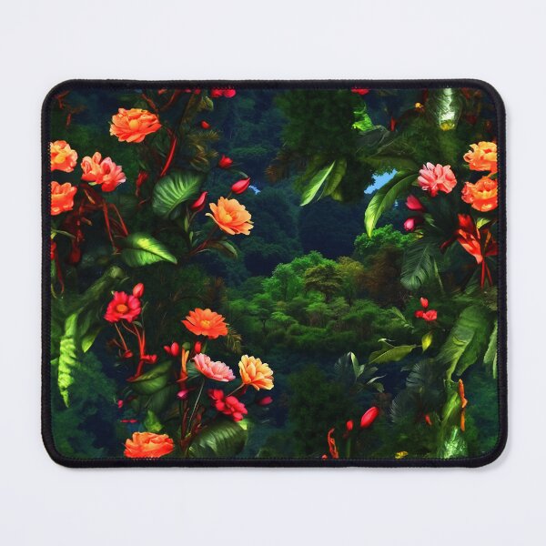 Item preview, Greenery Floral Pattern - Dark Colorful Orange Flowers designed and sold by SassyArtistry.