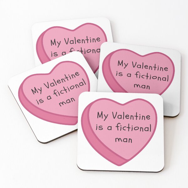 Item preview, My Valentine is a Fictional Man Pink Candy Heart designed and sold by NimuehArt.