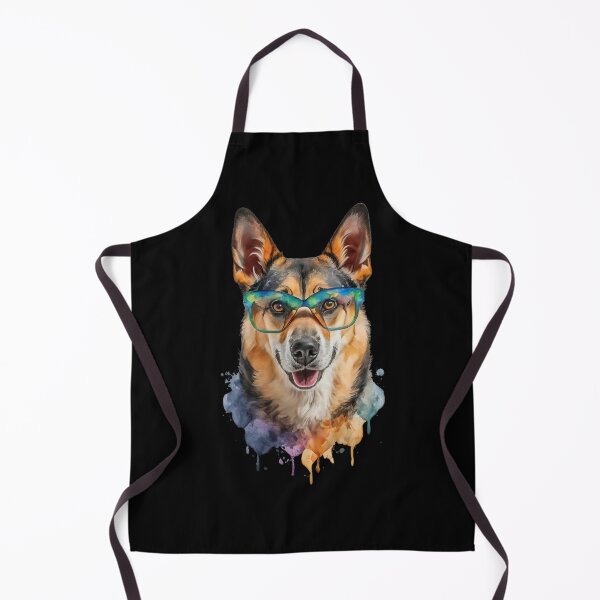 Item preview, Funny German shepherd Dog Hipster Glasses Watercolor designed and sold by StefanSchmitArt.