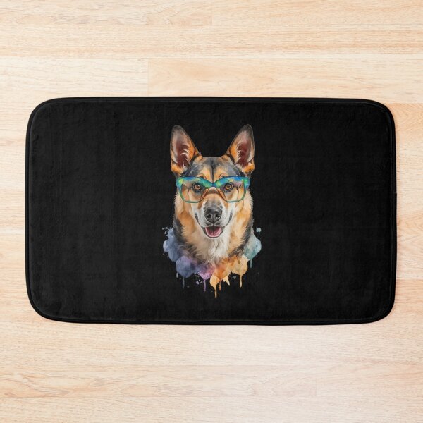 Item preview, Funny German shepherd Dog Hipster Glasses Watercolor designed and sold by StefanSchmitArt.