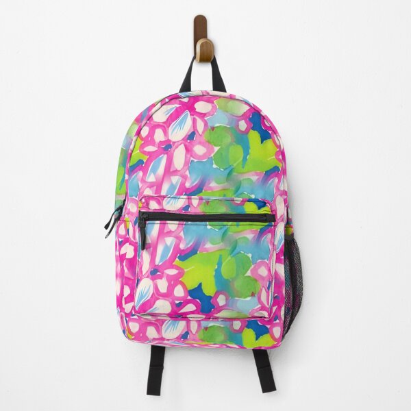 Item preview, Climbing pink jasmine preppy abstract in pink, blue and green designed and sold by SophieClimaArt.