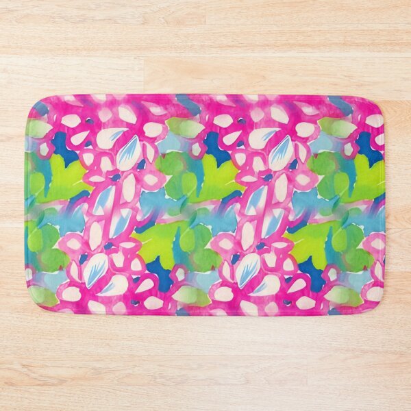Item preview, Climbing pink jasmine preppy abstract in pink, blue and green designed and sold by SophieClimaArt.