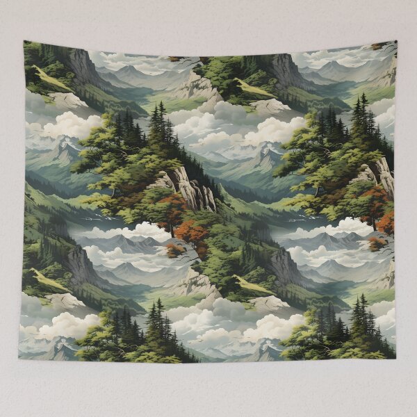 Item preview, Tatra Mountain Dream: Seamless Nature Pattern designed and sold by VoyteksDesigns.