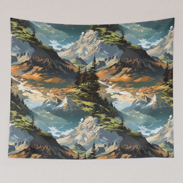 Item preview, Tatra Mountain Dream: Seamless Nature Pattern designed and sold by VoyteksDesigns.
