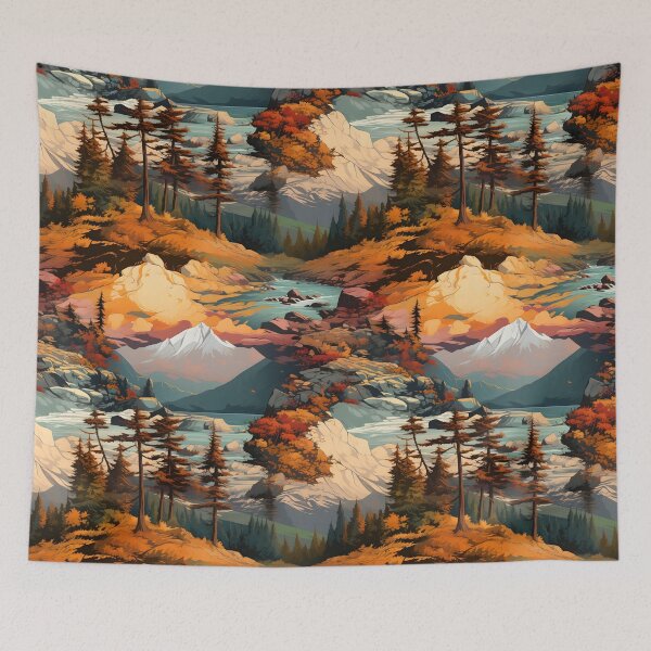 Item preview, Tatra Mountain Dream: Seamless Nature Pattern designed and sold by VoyteksDesigns.