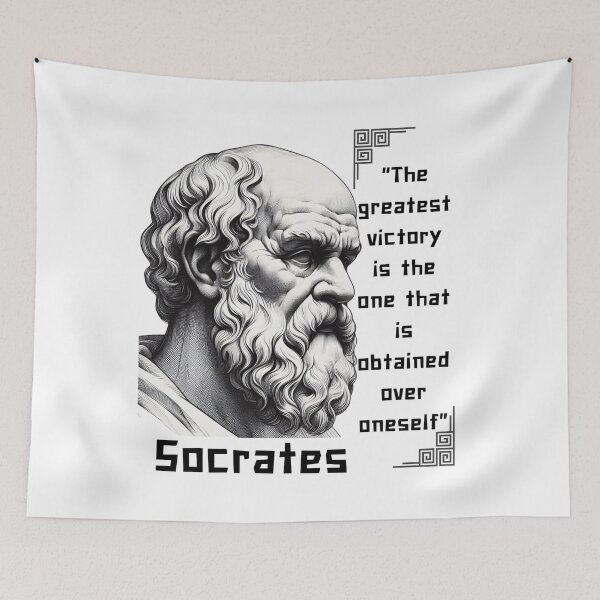 Item preview, Portrait Socrates famous quote for stoics lovers designed and sold by CachoGlorious.
