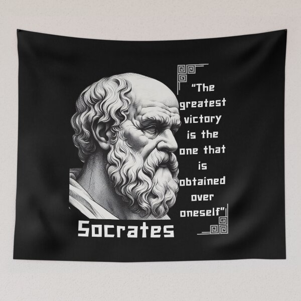 Item preview, Portrait Socrates famous quote for stoics lovers designed and sold by CachoGlorious.