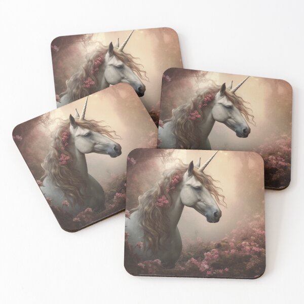 Item preview, Unicorn in Pink Flowers designed and sold by Marvel Selke.