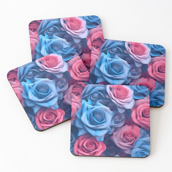 Item preview, stunning blue and pink rose camouflage print, designed and sold by dcrc.