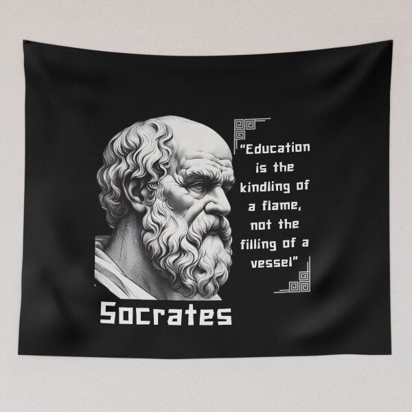 Item preview, Portrait Socrates famous quote for stoicism lovers designed and sold by CachoGlorious.