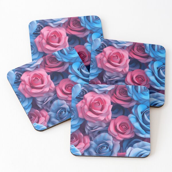 Item preview, stunning blue and pink rose camouflage print designed and sold by dcrc.