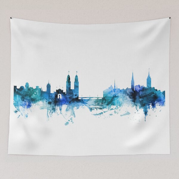 Item preview, Zurich Suiza Skyline designed and sold by ArtPrints.