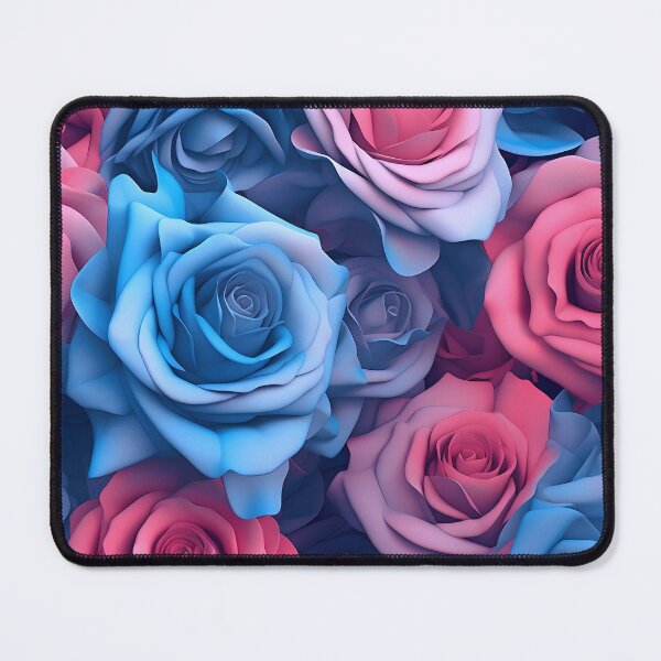 Item preview, stunning blue and pink rose camouflage print, designed and sold by dcrc.