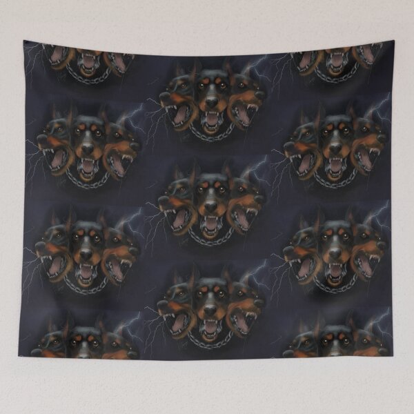 Item preview, 3 headed Doberman dog designed and sold by GABRIELLE ANDRUSKA.