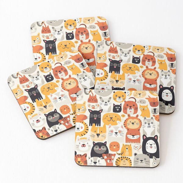 Item preview, Happy cat all over animal print designed and sold by dcrc.