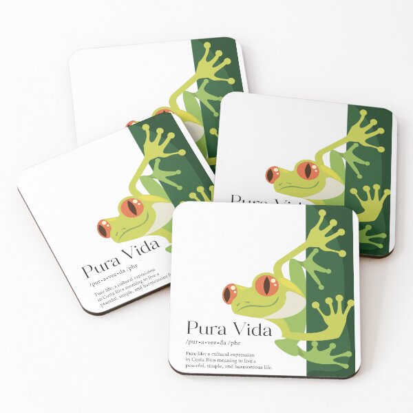Item preview, Costa Rica Pura Vida Frog slogan definition designed and sold by J.P Graphic Studio.